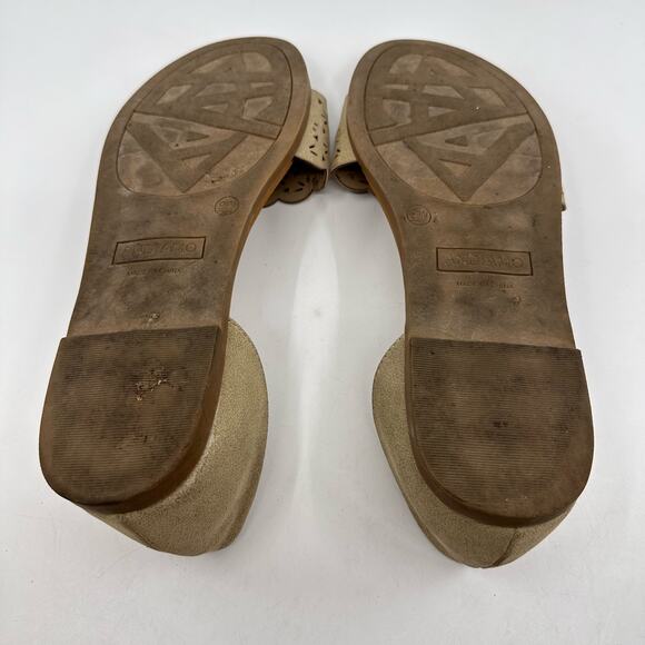 Andiamo D'Orsay Open Toe Slip On Ballet Flat Sandal Open Toe Grey Womens Size 9W - Picture 6 of 8